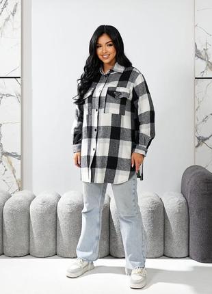 Тепла сорочка оверсайз батал