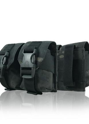 Тактический подсумок под 2 гранаты kiborg dark multicam