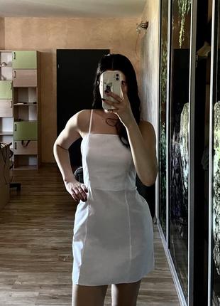 Льняна сукня міні на завʼязках