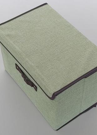 Коробка-органайзер зеленого кольору ш 38*д 25*25 см. для зберігання одягу, взуття чи невеликих предметів