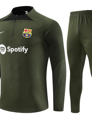 Детский футбольный костюм барселона 2023-2024 training khaki nike 135-145 см (3525)
