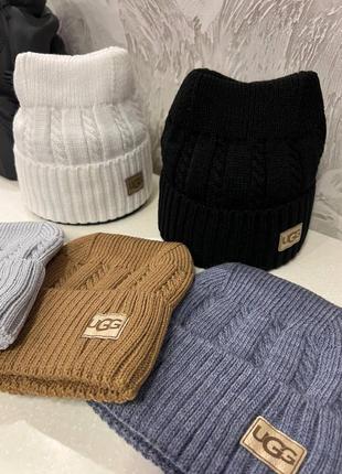 Шапка ugg на флисе 5-я цветов 🍂❄️