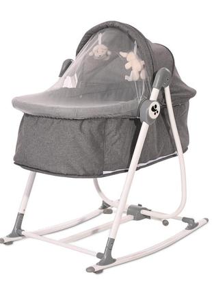 Ліжечко-гойдалка-шезлонг 3в1 lorelli alicante сірий