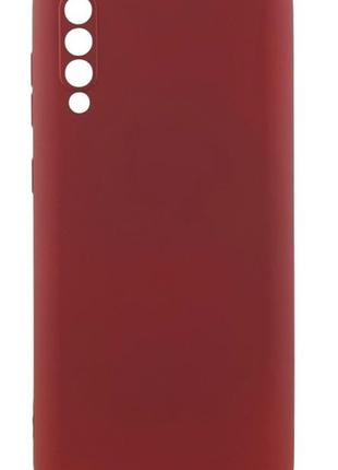 Чехол silicone case для glass case samsung galaxy a30s/a50/a50s pink / a505 бампер с микрофиброй бордовый