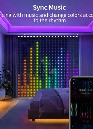 Программируемая новогодняя гирлянда конский хвост с пультом и управлением с телефона...