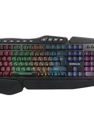 Клавиатура real-el 8900 gaming rgb macro, black