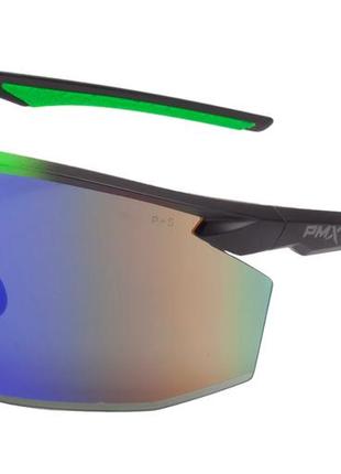 Очки защитные pyramex pmxspec (green mirror) anti-fog, сине-зелёные зеркальные линзы в чёрно-зелёной оправе