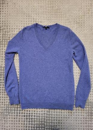 Uniqlo, кашемир, джемпер, свитер, синий, мягкий, натуральный, прямой, пуловер, кофта