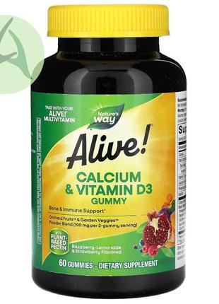 Nature's way, alive, кальцій та вітамін d3, 60 таблеток