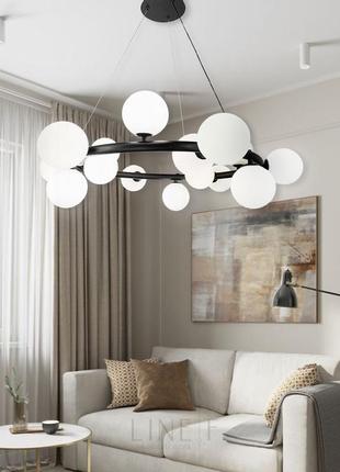 Люстра підвісна кільцева levistella на 15 білих плафонів