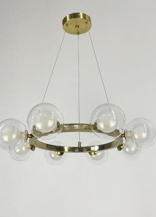 Кільцева латунна люстра з 8 подвійними плафонами ø 50 см