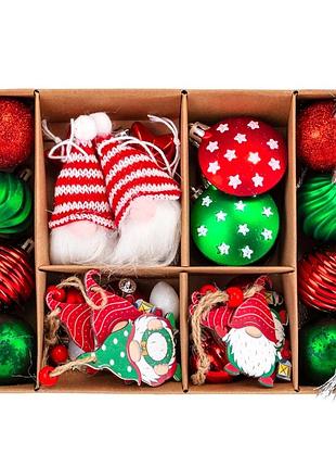 Набір ялинкових іграшок "яскраві гноми" (32 шт) elisey