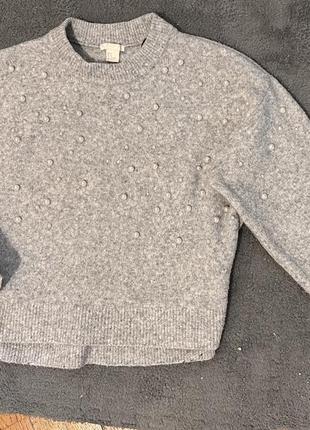 Светр теплий шерстяний з прикрасами h&m