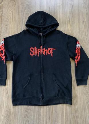 Мужская винтажная зип худи кофта с принтом slipknot