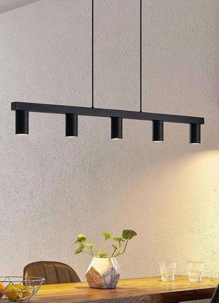 Видовжена чорна люстра baliko з 5-ма спотами