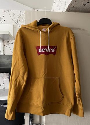 Жовте чоловіче худі кофта з капюшоном levi’s