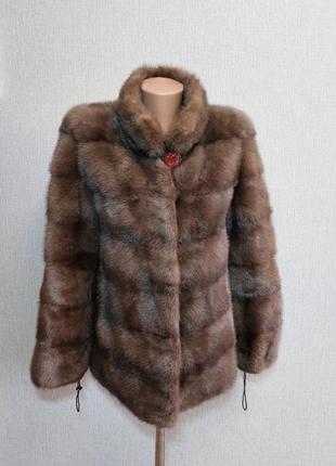 Норкова шуба поперечка hang fat. розмір 44, s/m.