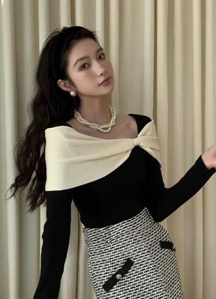 Великолепный двухцветный гольф с уникальным и элегантным дизайном💥,светр