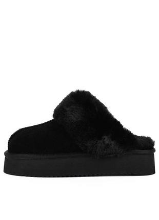 Угги автоледи замша черные и коричневые на платформе