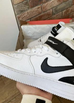 Кроссовки nike air force 1 high black white3 фото