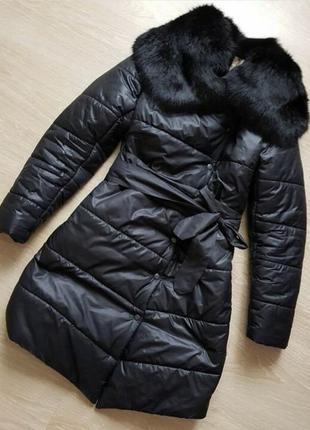 Зимова куртка,пуховик з натуральним хутром
