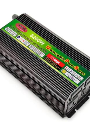 Інвертор 12v-220v, power inverter 5200w перетворювачі напруги, автомобільний інвертор із зарядкою 15а