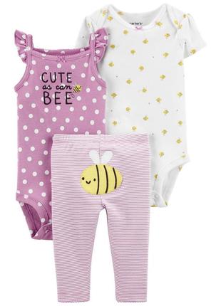 Carters комплект тройка боди и лосины картерс пчелка