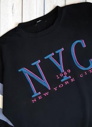 💥1+1=3 стильний чорний світшот светр оверсайз nyc george, розмір 48 - 504 фото