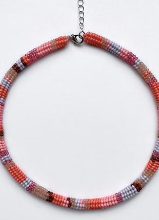 Hand made necklace “rhubarb” ожерелье <unk> украшения из бисера