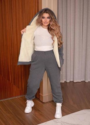 Теплый женский спортивный костюм "whisper" графит