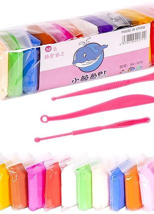 Моделин 12 цветов (10гр) bk-1312, в п-э /200/