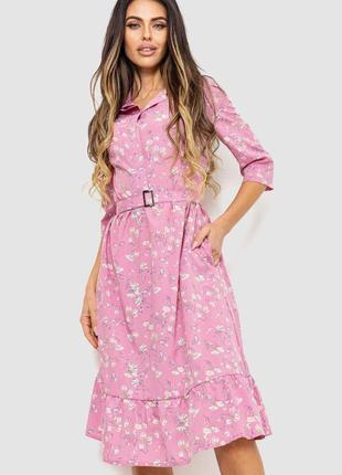 Платье с принтом, цвет розовый, 230r040-4