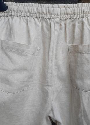 Льняные брюки палаццо прямые3 фото