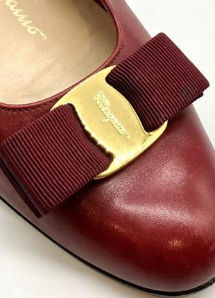 Бордовые бургунди марсал туфли лодочки итальянские оригинал ferragamo итальянские кожаные лодочки