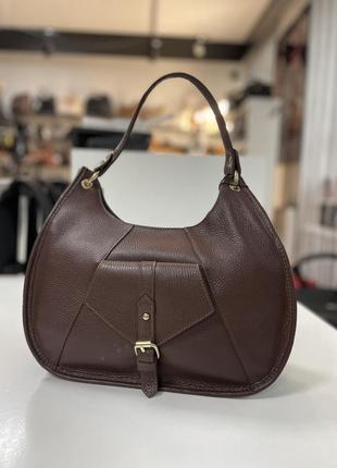 Стильна сумка коричневого кольору шкіра натуральна італія