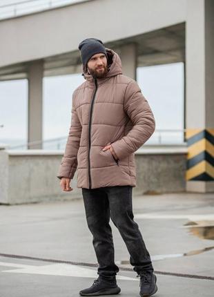 Теплая зимняя куртка с капюшоном, водо-та ветронепроницаемая 🔥 s,m,l,xl,xxl,xxxl черный, беж, оливка