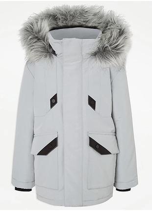 Детская зимняя куртка для мальчика 116/122 см george серый цвет