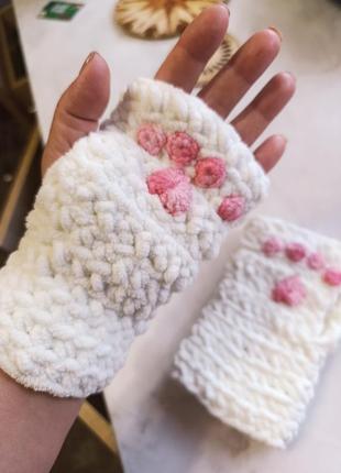 Мітенки рукавички котик