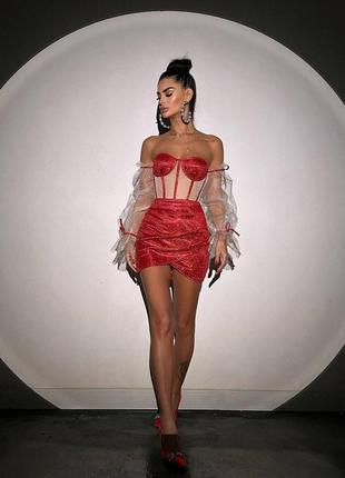 Сверкающий комплект корсет и юбка