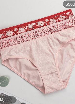 Хлопковые трусики dominant туречня 3 шт в упаковке, набор жеncких трусиков