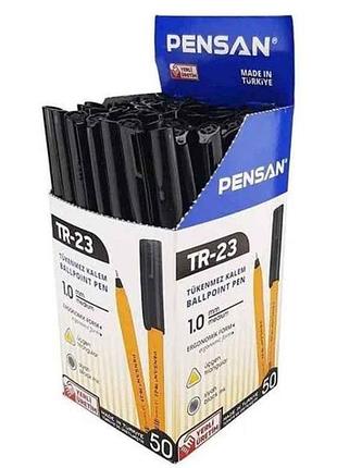 Ручка масляна чорний 1,0mm medium тм pensan tr-23  7копійок