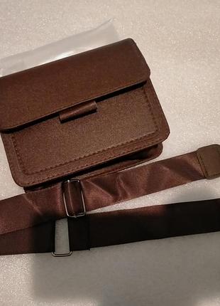 Барсетка 17*13,5см темно коричнева
