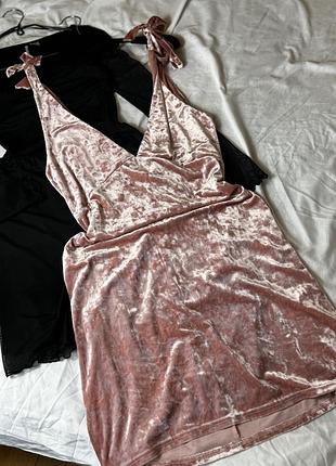 Велюровый сарафан на завязках h&m