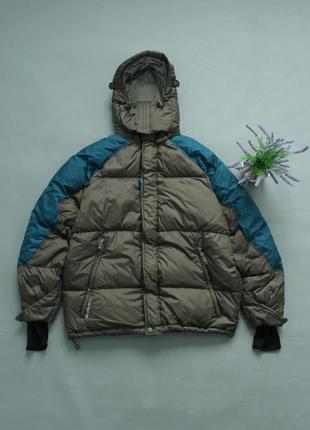Billabong пуховик чоловічий xl з капюшоном зимовий куртка пухова зимова хакі з вентиляцією 52 хл великого розміру