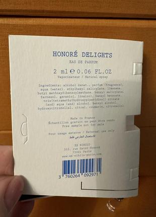 Ex nihilo honore delights пробник оригинал