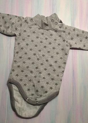 Серый теплый боди с звездочками 3-6 месяцев 161
