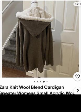 Кардиган zara чорний подовжений тренд шерсть