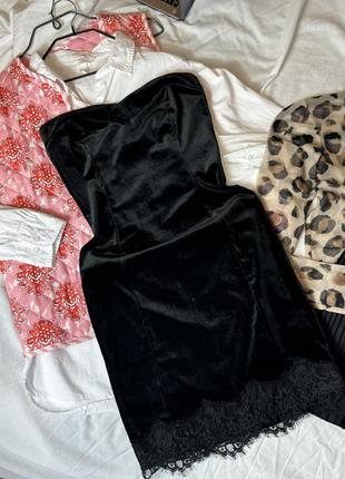 Велюрова міні без бретельок river island