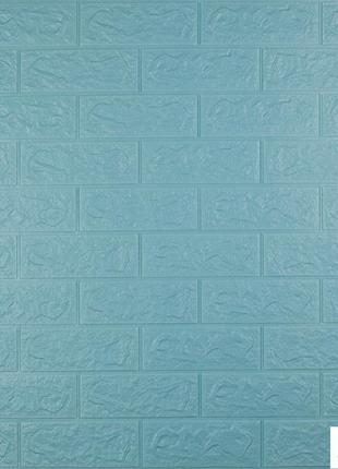 Самоклеючі шпалери декоративна 3d панель пвх блакитна цегла (бірюза)
