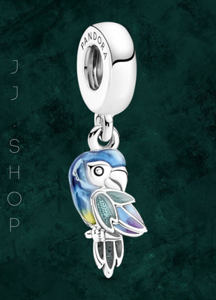 Серебряная бусина pandora райский попугай с джунглей шарм 791679c01